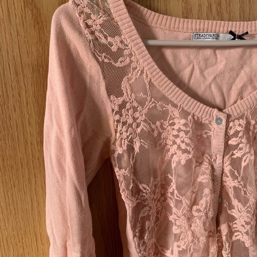 2/$20 Stradivarius // Button up lace cardigan